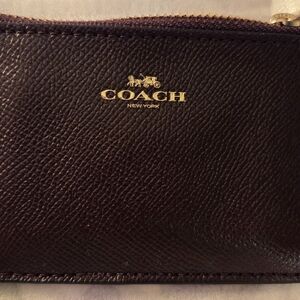 Coach Oxblood Mini Skinny Leather Wallet F12186